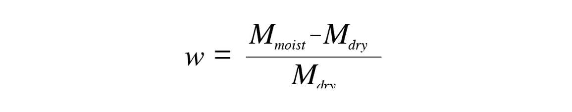 Gravimetric Water Content Equation 1